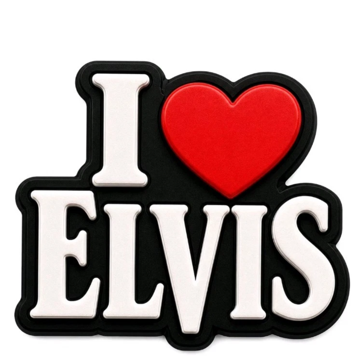 I Love Elvis Croc Charm