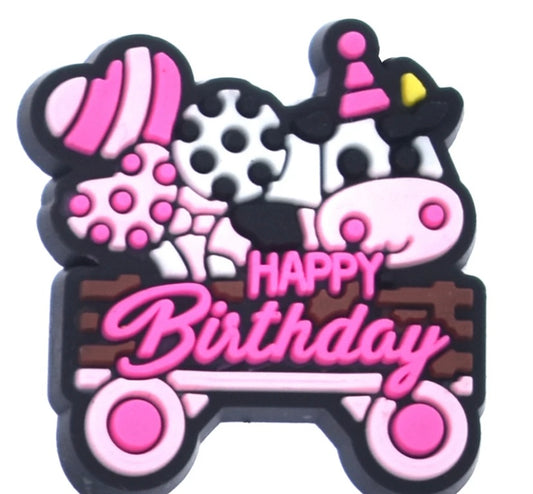 Croc shoe charm Happy Birthday Cow