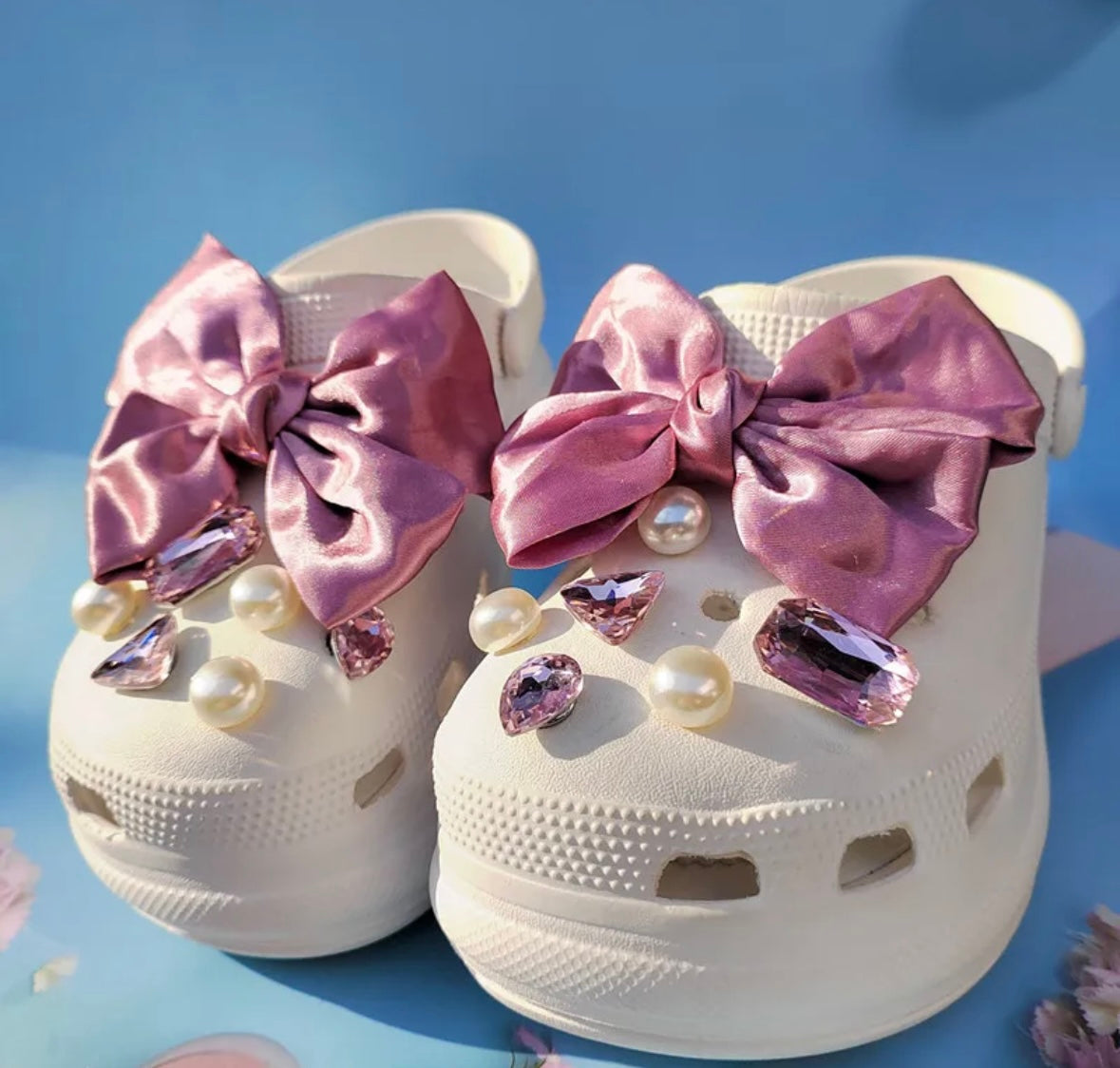Pink Bows Pearls & Diamonds Set