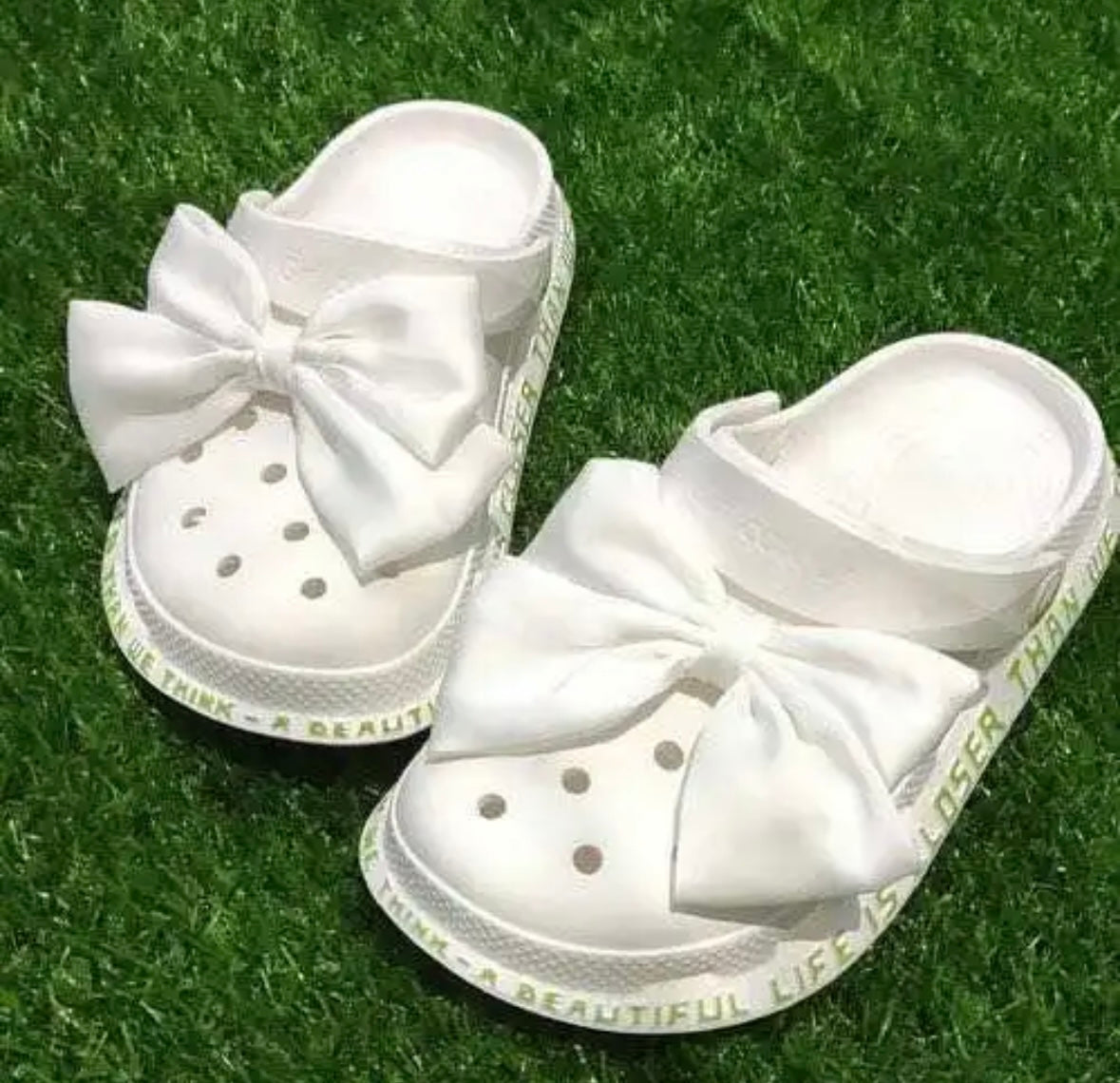 White Bows Croc Charms