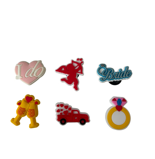 Wedding Bride Engagement Croc Charm Set