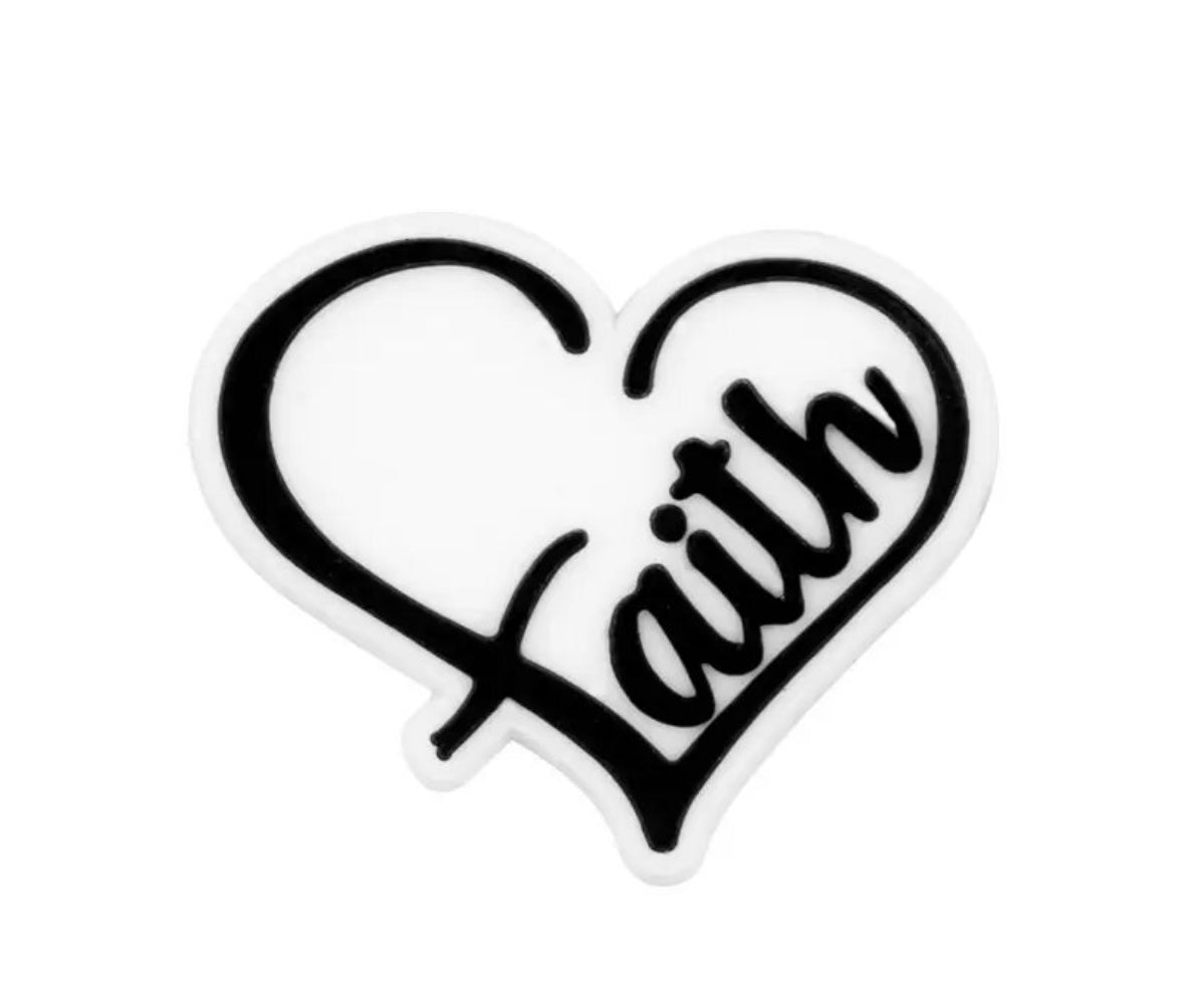 Faith in heart Croc Charm