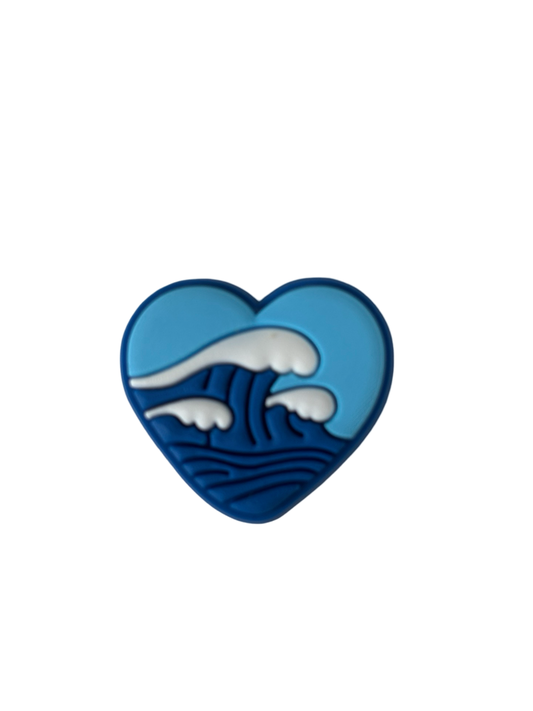 Sea Heart Croc Charm
