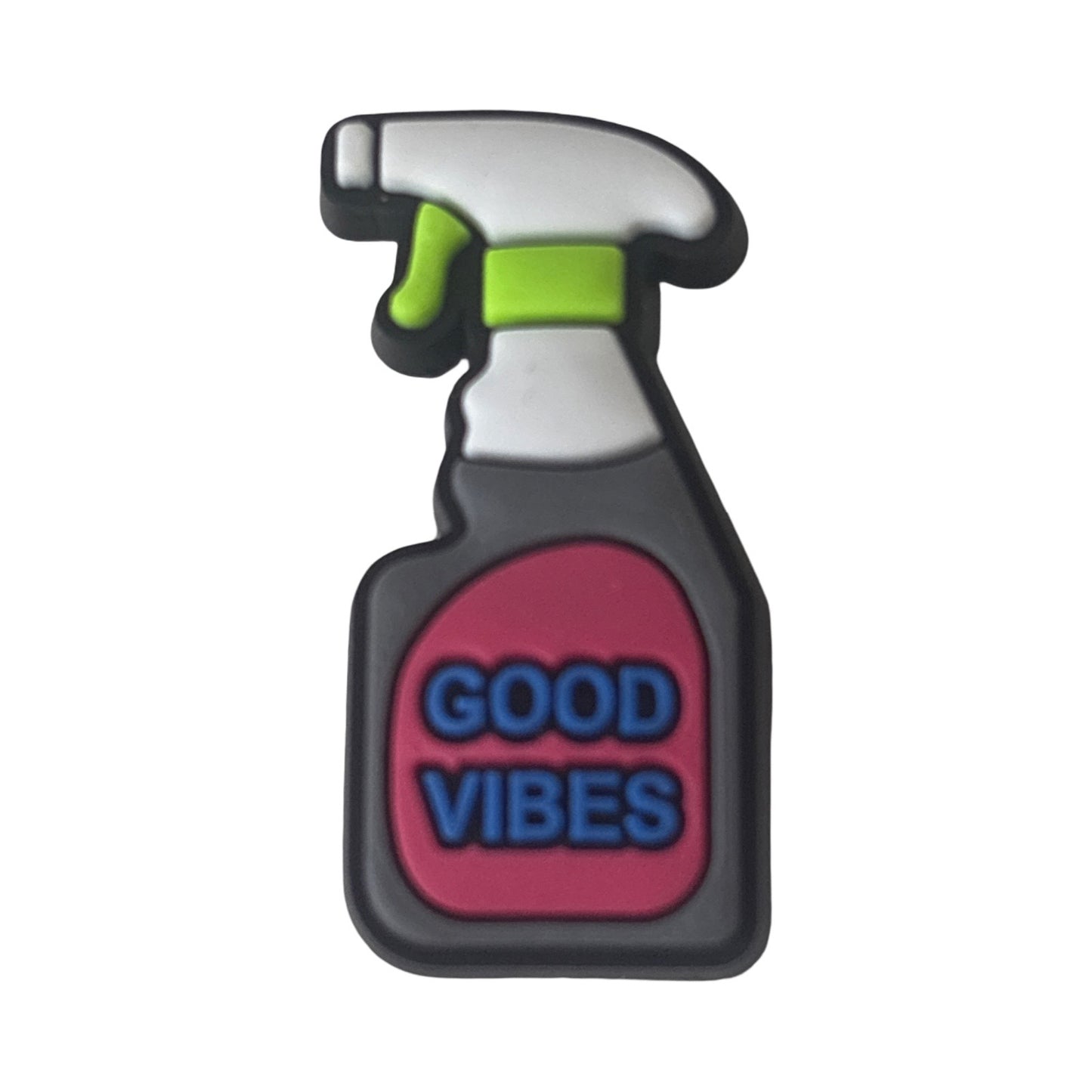 Good Vibes Cleaning Spray Bottle Croc Charm