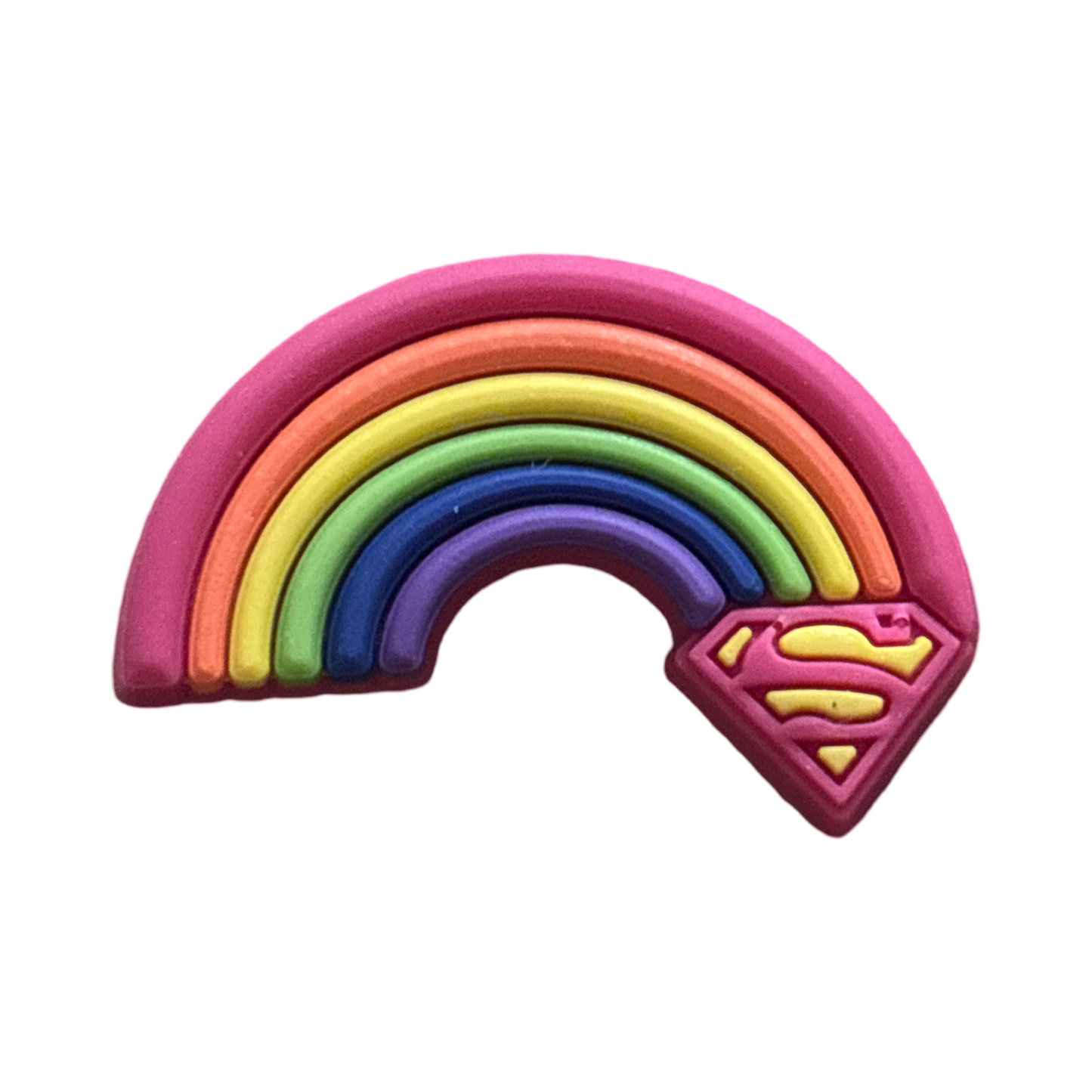 Rainbow Superwoman Croc Charm