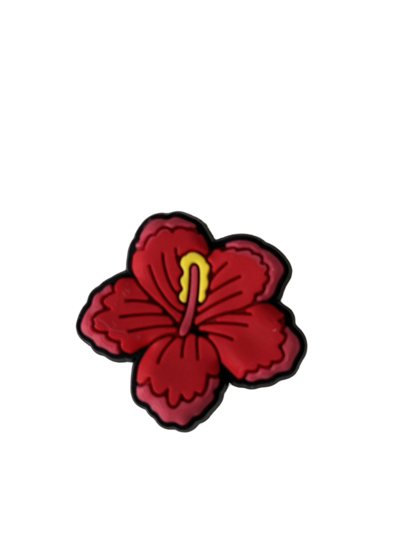 Red Flower Croc Charm