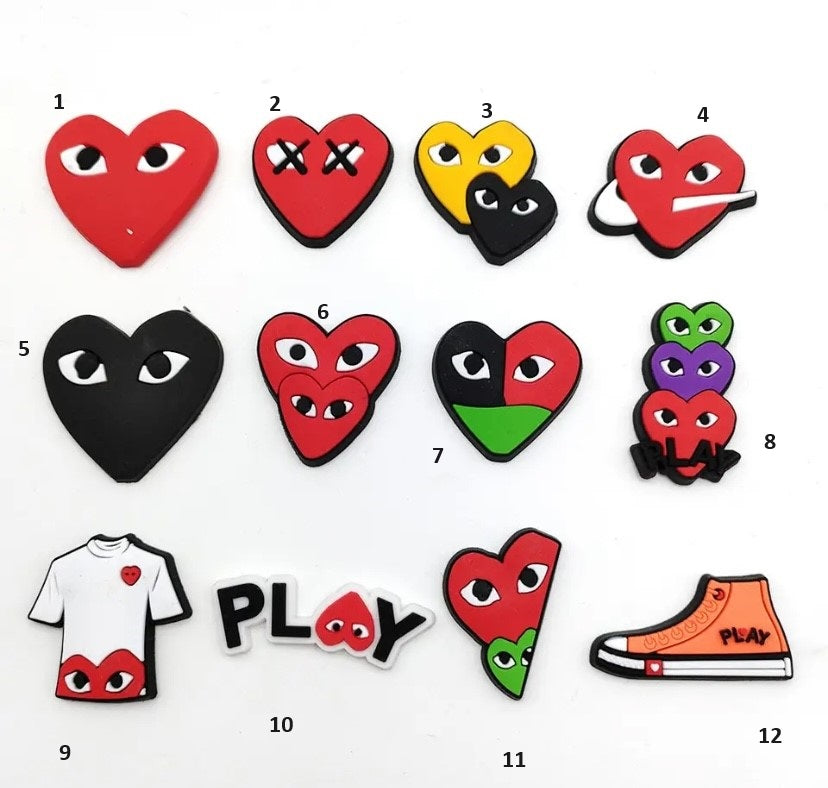 Hearts Play Croc Shoe Charm