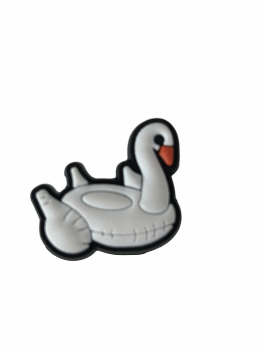 Swan Inflatable Floaty Croc Charm