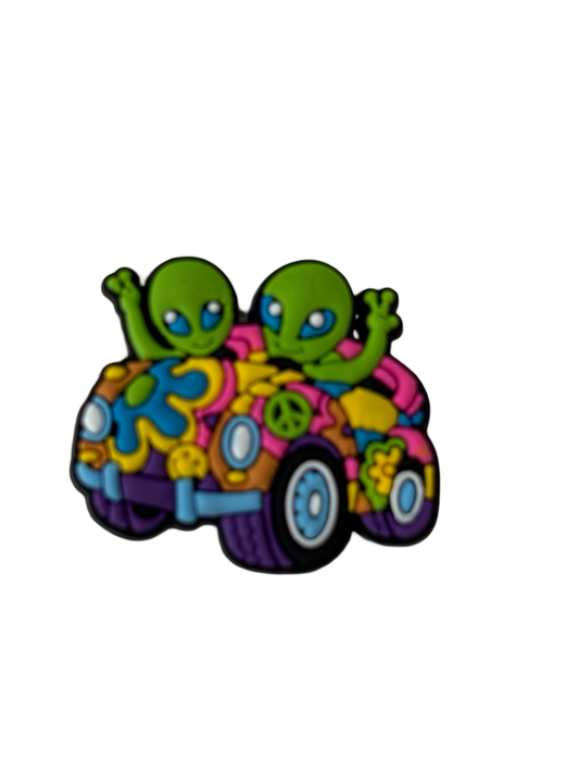 Aliens in Car Croc Charm