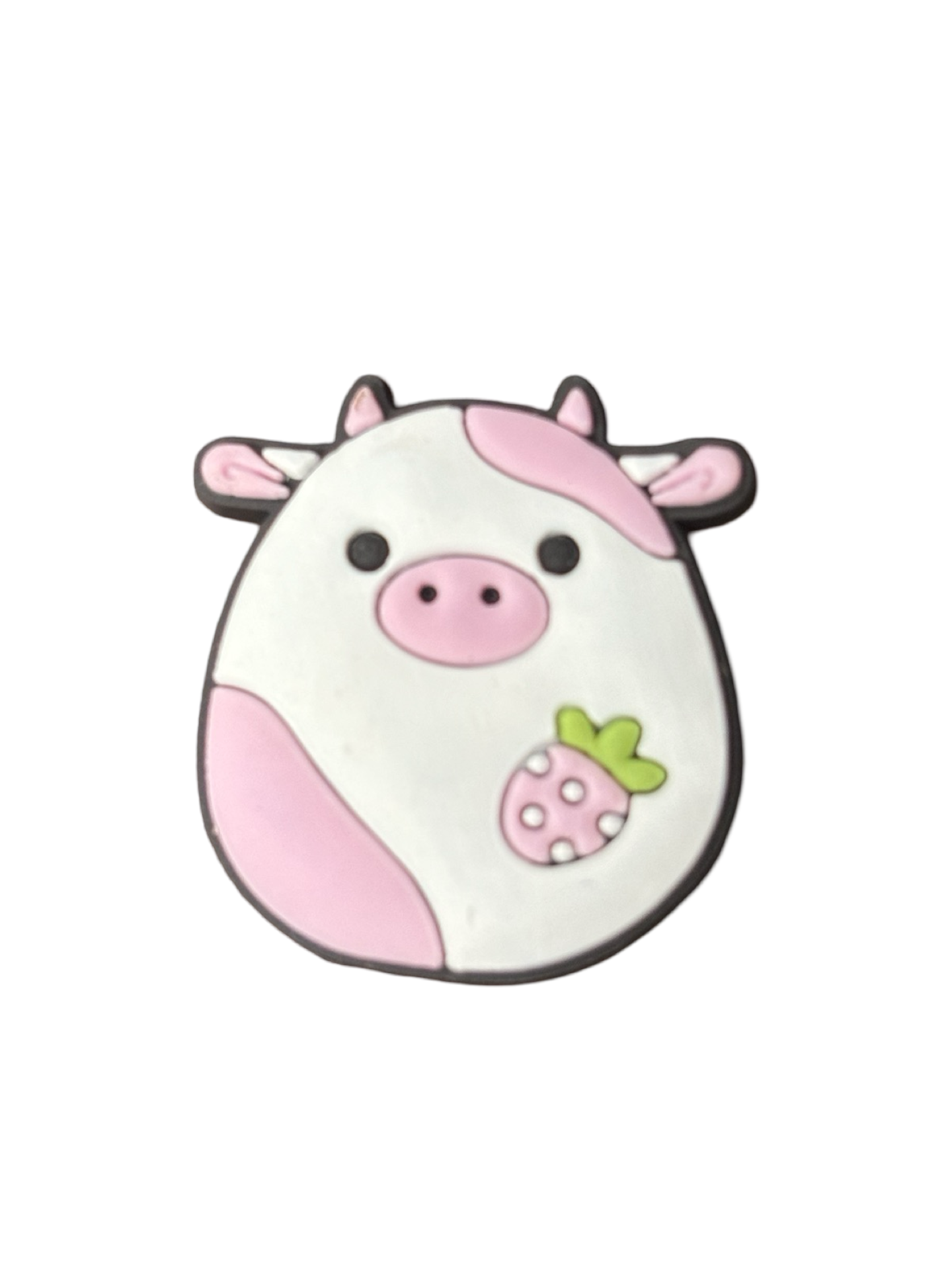 Pink Cow Strawberry Squishmallow Croc Charm