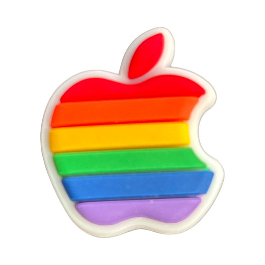 Rainbow Apple Croc Charm