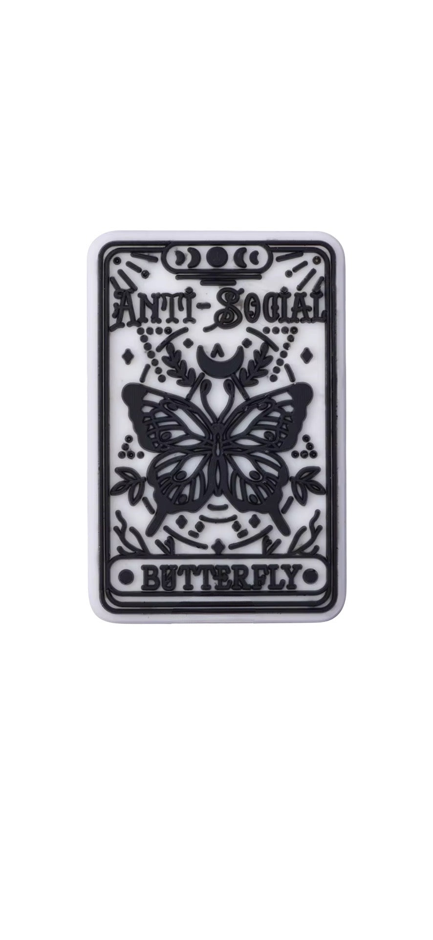 Anti Social Butterfly Tarot Croc Charm