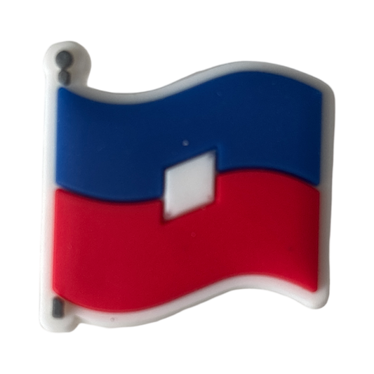 Haiti Flag Croc Charm