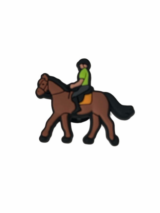 Horse Riding Croc Charm